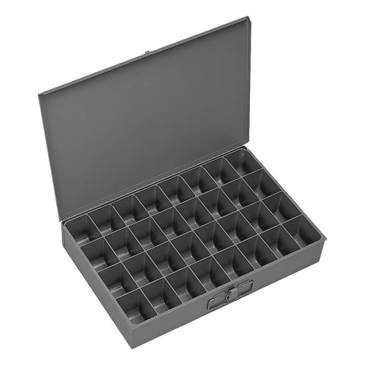 Centerline Dynamics Durham Compartment Boxes Durham Large Steel Compartment Box, 32 Compartments, Gray