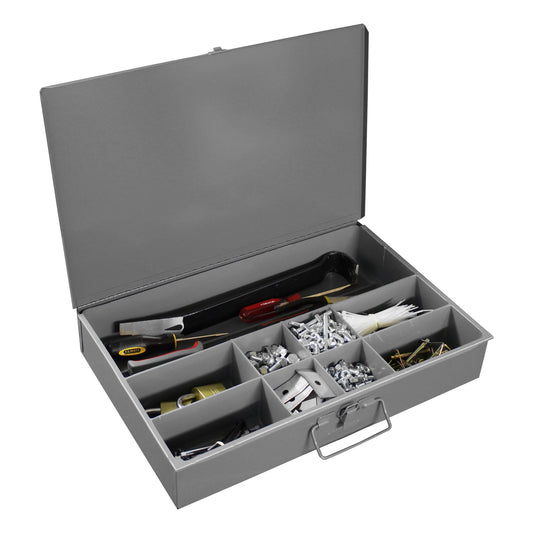 Centerline Dynamics Durham Compartment Boxes Durham Large Steel Compartment Box, 9 Compartments, Gray