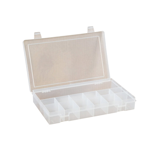 Centerline Dynamics Durham Compartment Boxes Durham Small Plastic Compartment Box, 13 Openings, Clear
