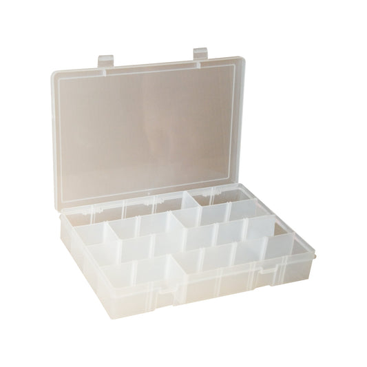 Centerline Dynamics Durham Compartment Boxes Durham Small Plastic Compartment Box, Adjustable, Clear