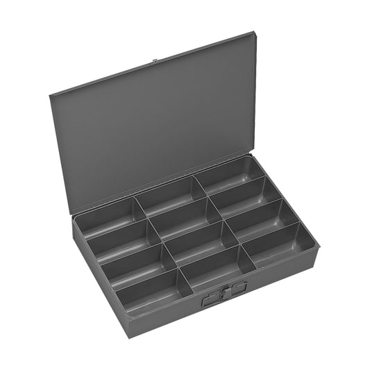Centerline Dynamics Durham Compartment Boxes Durham Small Steel Compartment Box, 12 Compartments, Gray