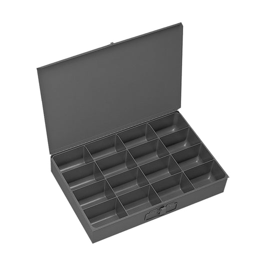 Centerline Dynamics Durham Compartment Boxes Durham Small Steel Compartment Box, 16 Compartments, Gray