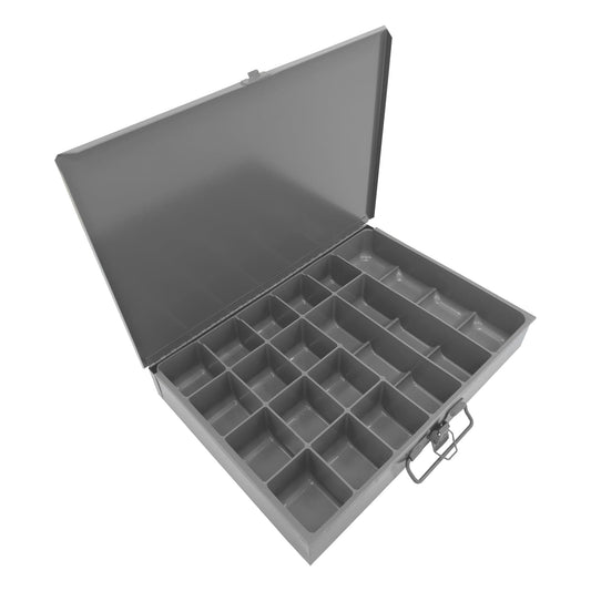 Centerline Dynamics Durham Compartment Boxes Durham Small Steel Compartment Box, 17 Compartments, Gray