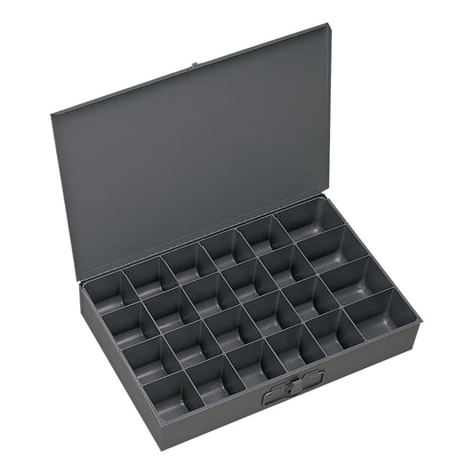 Centerline Dynamics Durham Compartment Boxes Durham Small Steel Compartment Box, 24 Compartments, Gray