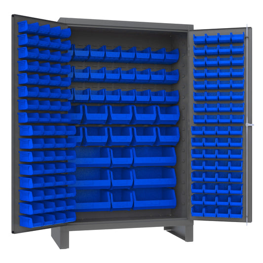 Centerline Dynamics Durham Speciality Cabinets Blue Durham Cabinet, 14 Gauge, 171 Bins, 48 x 36 x 78