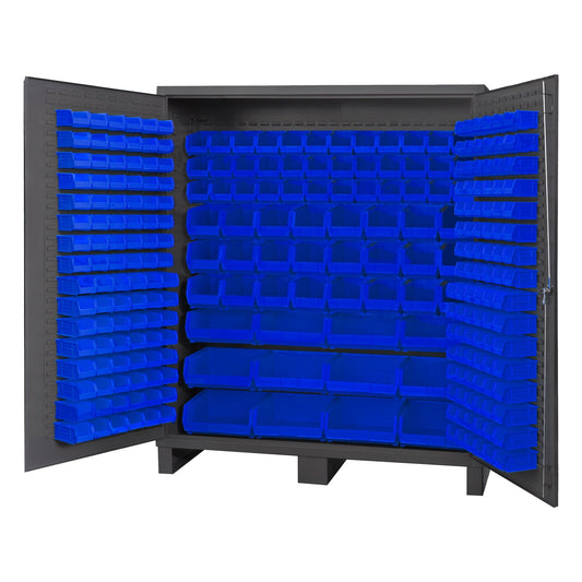 Centerline Dynamics Durham Speciality Cabinets Blue Durham Cabinet, 14 Gauge, 264 Bins, 72 x 24 x 84