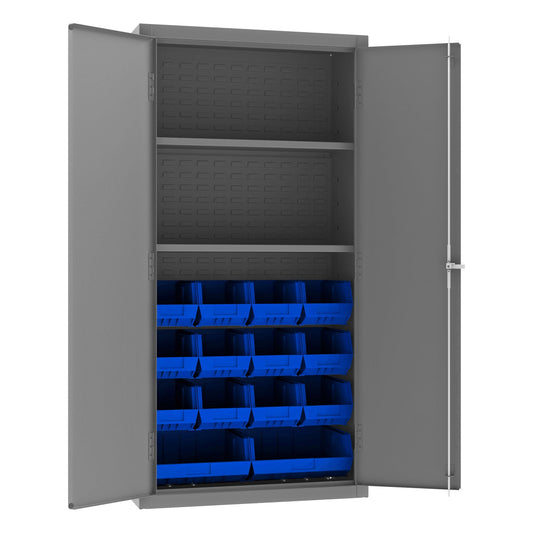 Centerline Dynamics Durham Speciality Cabinets Durham Cabinet, 14 Gauge, 2 Shelves, 14 Bins, 36 x 18 x 72