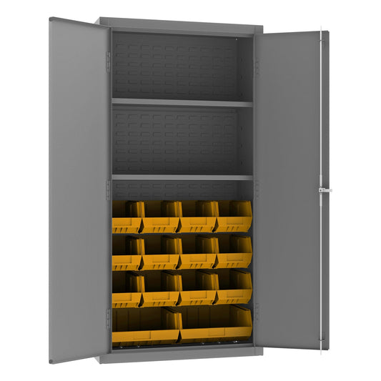 Centerline Dynamics Durham Speciality Cabinets Durham Cabinet, 14 Gauge, 2 Shelves, 14 Bins, 36 x 18 x 72