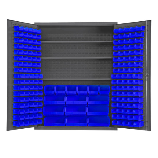 Centerline Dynamics Durham Speciality Cabinets Durham Cabinet, 14 Gauge, 3 Shelves, 185 Red Bins