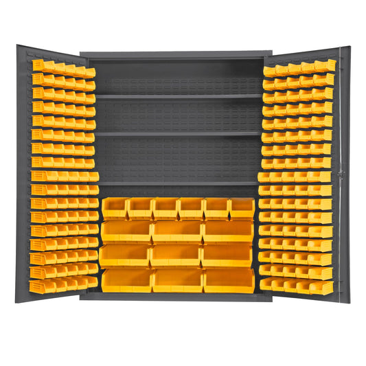 Centerline Dynamics Durham Speciality Cabinets Durham Cabinet, 14 Gauge, 3 Shelves, 185 Red Bins