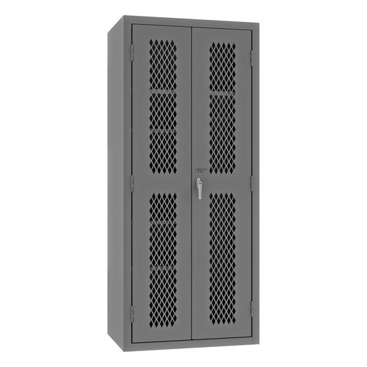 Centerline Dynamics Durham Speciality Cabinets Ventilated Janitorial Cabinet, 14 Gauge, 1 Fixed Shelf, 4 Adjustable Shelves, 36 x 24 x 84