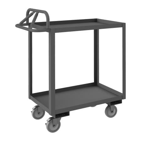 Centerline Dynamics Durham Steel Shelf Carts Durham Stock Cart, 2 Shelves, Ergonomic Handle, 18-1/4 x 42-1/4 x 43-5/8