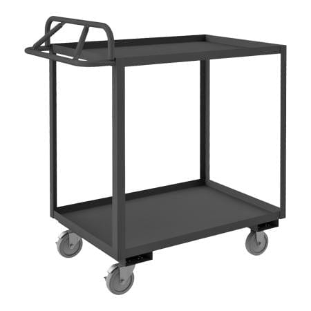 Centerline Dynamics Durham Steel Shelf Carts Durham Stock Cart, 2 Shelves, Ergonomic Handle, 30-1/4 x 54-1/4 x 47-3/4