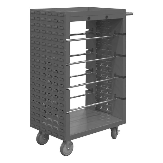 Centerline Dynamics Durham Work Stations Durham Mobile Wire Spool Cart, 8 Rods, Louvered Panel Sides