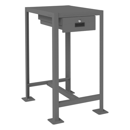 Centerline Dynamics Durham Workbenches 20-3/4 x 27-1/4 x 36-3/16 Durham MT Workbench, 18 x 24, Top Shelf Only with Drawer, 14 Gauge Steel, 2000 lbs. Capacity, Textured Powder Paint, Gray