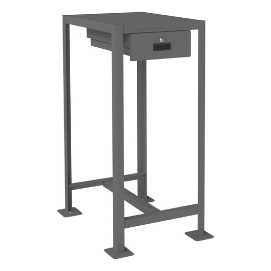 Centerline Dynamics Durham Workbenches 20-3/4 x 27-1/4 x 42-3/16 Durham MT Workbench, 18 x 24, Top Shelf Only with Drawer, 14 Gauge Steel, 2000 lbs. Capacity, Textured Powder Paint, Gray
