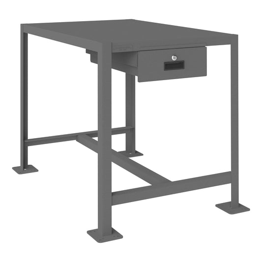 Centerline Dynamics Durham Workbenches 26-3/4 x 39-1/4 x 30-3/16 Durham MT Workbench, 24 x 36, Top Shelf Only with Drawer, 14 Gauge Steel, 2000 lbs. Capacity, Textured Powder Paint, Gray