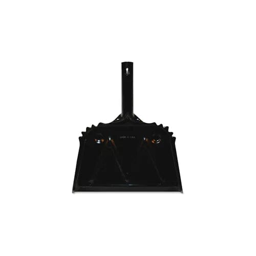 Centerline Dynamics Dust Pans Heavy-Duty Metal Dustpan, 12", Black