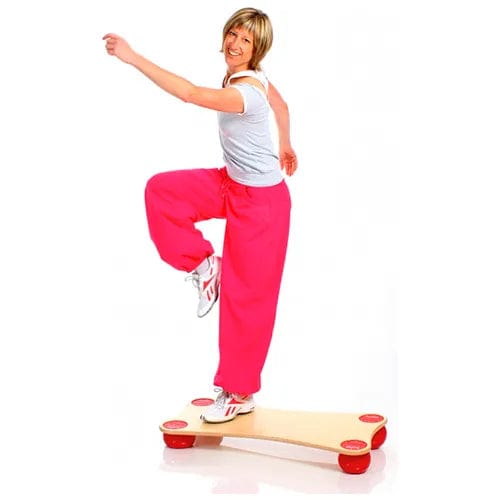 Centerline Dynamics Exercise & Fitness Balance Board, Birch Wood with Red Balls