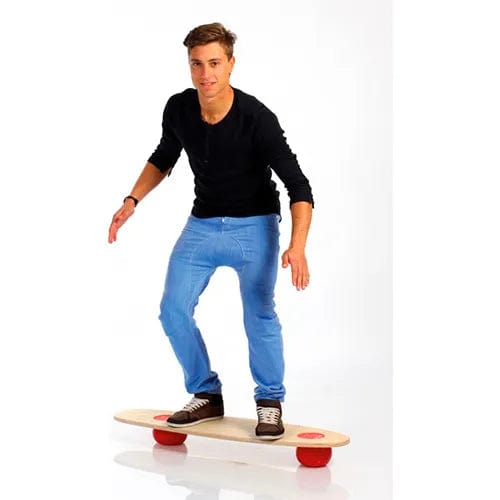 Centerline Dynamics Exercise & Fitness Balance Board, Birch Wood with Red Balls