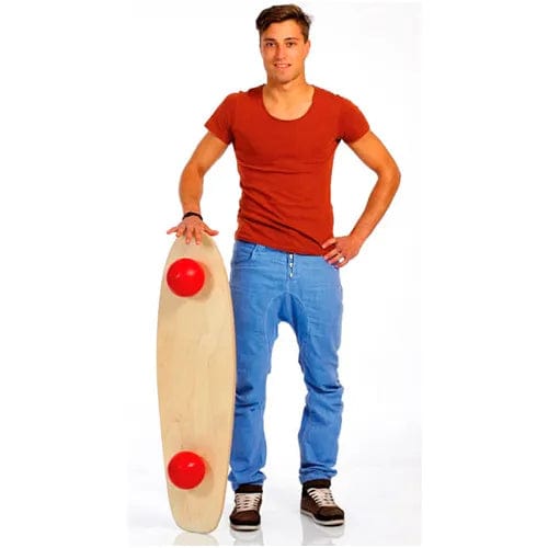 Centerline Dynamics Exercise & Fitness Balance Board, Birch Wood with Red Balls