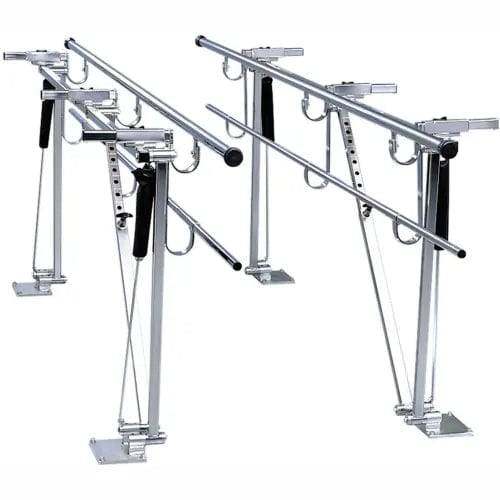 Centerline Dynamics Exercise & Fitness Deluxe Floor Mounted Parallel Bars, Height/Width Adjustable, 12' L
