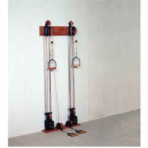 Centerline Dynamics Exercise & Fitness Double Handle Chest/Floor Weight Pulley System with Dual Weight Stack, 10 x 2.2 lb. Weights