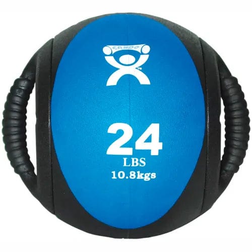 Centerline Dynamics Exercise & Fitness Dual-Handle Medicine Ball, 24 lb., 9" Dia (23 cm), Blue