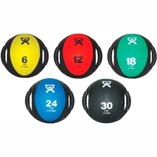 Centerline Dynamics Exercise & Fitness Dual-Handle Medicine Ball, 9" Dia (23 cm), 5 Color Set
