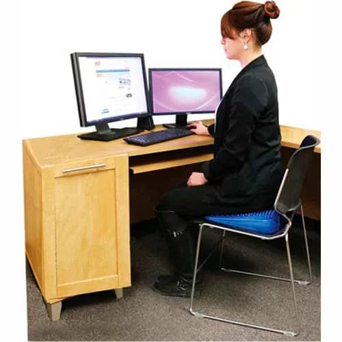 Centerline Dynamics Exercise & Fitness Inflatable Sitting Balance Wedge, Adult Size, 15"L x 15"W, Blue