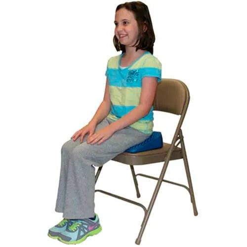 Centerline Dynamics Exercise & Fitness Inflatable Sitting Balance Wedge, Child Size, 10"L x 10"W, Blue