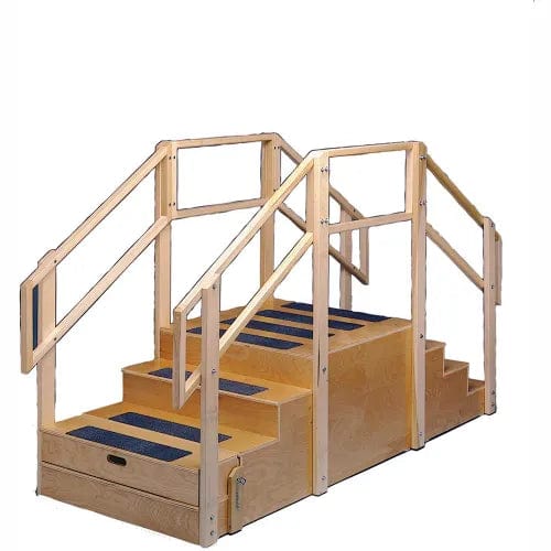 Centerline Dynamics Exercise & Fitness Two-Sided Compact Training Stairs with Platform, 96"L x 36"W x 60"H