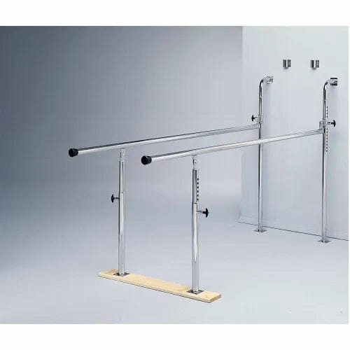 Centerline Dynamics Exercise & Fitness Wall Mounted Wood Base Folding Parallel Bars, Height Adjustable, 7' L