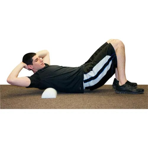 Centerline Dynamics Exercise & Fitness White PE Foam Roller, Half-Round, 6" Dia. x 36"L