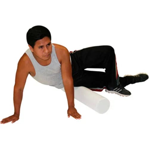 Centerline Dynamics Exercise & Fitness White PE Foam Roller, Round, 6" Dia. x 30"L