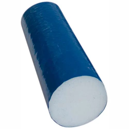 Centerline Dynamics Exercise & Fitness White PE Foam Roller with Blue TufCoat®, Round, 4" Dia. x 12"L