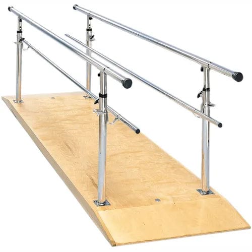 Centerline Dynamics Exercise & Fitness Wood Platform Mounted Parallel Bars, Height Adjustable, 12' L