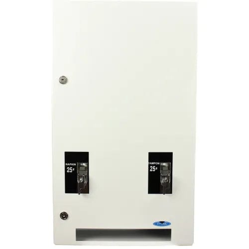 Centerline Dynamics Feminine Hygiene Dispensers Frost Double Sanitary Napkin, Tampon Vendor - White, 25 Cent Vending - 608-1-0.25