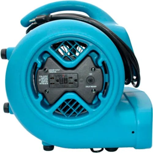 Centerline Dynamics Floor Machines & Vacuums Stackable Air Mover With GFCI Outlet For Daisy Chain, 3 Speed, 1/3 HP, 2400 CFM, Blue