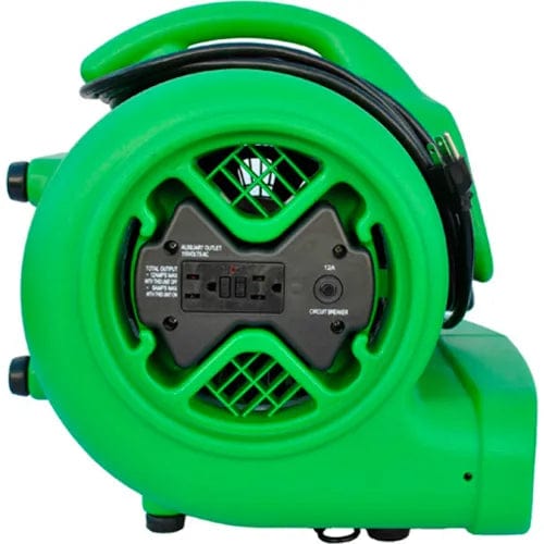 Centerline Dynamics Floor Machines & Vacuums Stackable Air Mover With GFCI Outlet For Daisy Chain, 3 Speed, 1/3 HP, 2400 CFM, Green