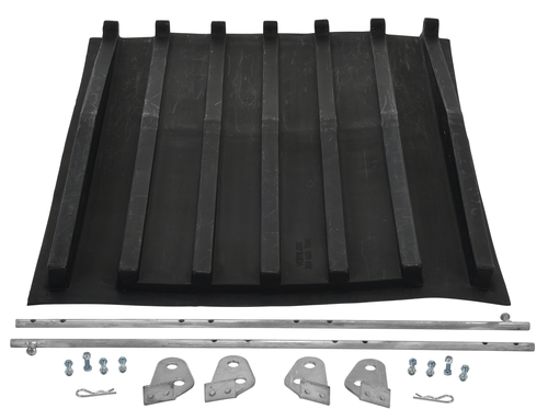 Centerline Dynamics Forklift Attachments Vestil Polyethylene Heavy Duty D Style Hopper Lid (Use with 1/2 Cubic Yard Hoppers) Black PLID-D-50