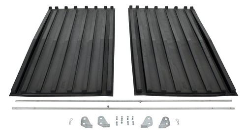 Centerline Dynamics Forklift Attachments Vestil Polyethylene Heavy Duty D Style Hopper Lid (Use with 2-1/2 Cubic Yard Hoppers) Black PLID-D-250