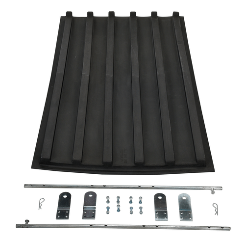 Centerline Dynamics Forklift Attachments Vestil Polyethylene Heavy Duty D Style Hopper Lid (Use with 3/4 Cubic Yard Hoppers) Black PLID-D-75