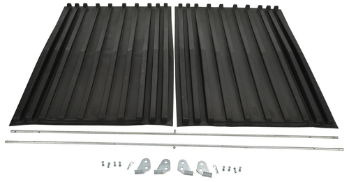 Centerline Dynamics Forklift Attachments Vestil Polyethylene Heavy Duty D Style Hopper Lid (Use with 3 Cubic Yard Hoppers) Black PLID-D-300