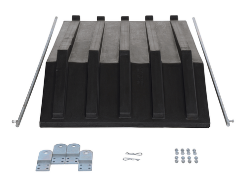 Centerline Dynamics Forklift Attachments Vestil Polyethylene Heavy Duty H Style Hopper Lid (Use with 1/2 Cubic Yard Hoppers) Black PLID-H-50