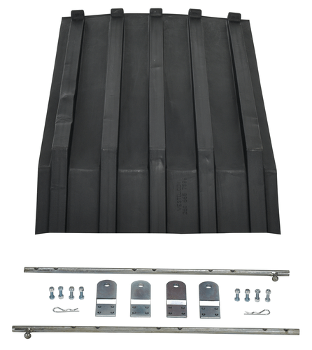 Centerline Dynamics Forklift Attachments Vestil Polyethylene Heavy Duty H Style Hopper Lid (Use with 1/4 Cubic Yard Hoppers) Black PLID-H-25