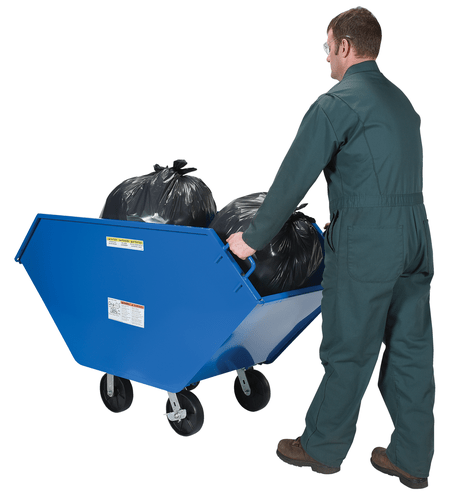 Centerline Dynamics Forklift Attachments Vestil Steel Chip and Waste Trucks 17.5 Cubic Feet 1500 Lb. Capacity Blue CHIP-17.5