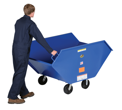 Centerline Dynamics Forklift Attachments Vestil Steel Chip and Waste Trucks 26.7 Cubic Feet 2000 Lb. Capacity Blue CHIP-26.7