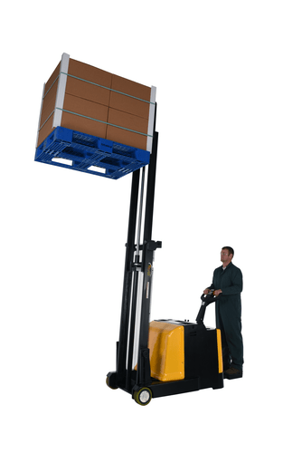 Centerline Dynamics Forklift Attachments Vestil Steel Counter Balanced Powered Drive Lift 2 In. to 118 In. Raised Height 2,000 Lb. Capacity Black / Yellow S-2CB-118