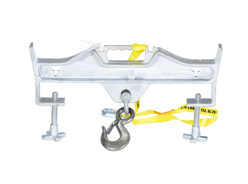 Centerline Dynamics Forklift Attachments Vestil Steel Double Rigid Hoist Optioning Hook 2 In x 23-3/16 In x 13-1/32 In 4000 Lb. Capacity Silver D-FORK-4-RL